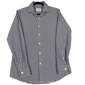 Mizzen+Main Trim Fit Long Sleeve Plaid Business Preppy Casual Date Night Shirt L
